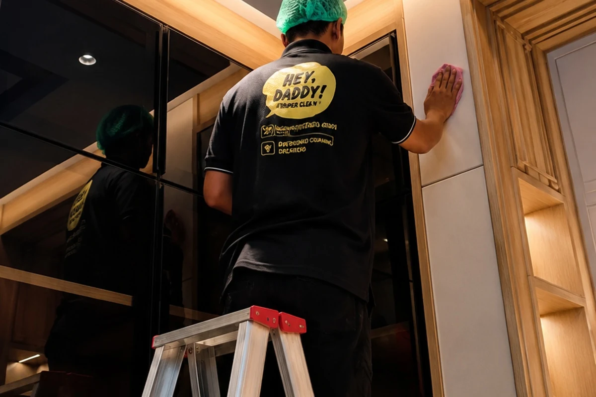 Teknisi DaddySuperClean melakukan General Cleaning pada interior